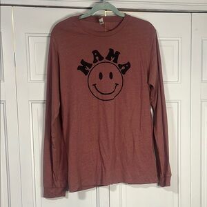 Mama Smiley Face Long Sleeve Shirt